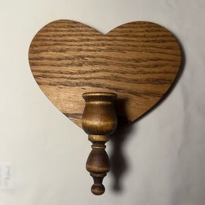 Wooden Heart Wall Decor Candleholder